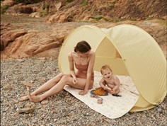 Liewood stripe yellow mellow/creme de la creme pop-up beach tent Cassie